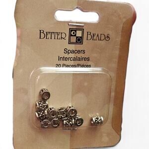 Elite Better Beads ,antiqued silver wheel or barrel spacers, jewelry making